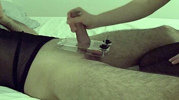 BDSM girlfriend gives a kinky handjob with a happy ending