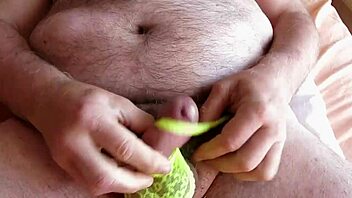 Masturbation with cock ring leads to cumshot in panties