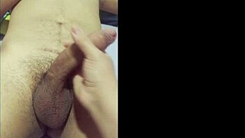 my best friend is horny and gives me a handjob in homemade video