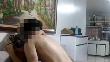 Blonde Filipina model's sensual couch cosplay