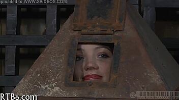 Hotty trapped inside a tight cage