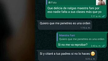 chat de whatsapp con mi maestra se pone caliente por la noche 😏