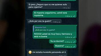chat de whatsapp con mi maestra se pone caliente por la noche 😏