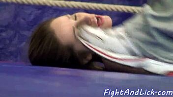 Euro lesbians wrestle and lick pussies in catfight