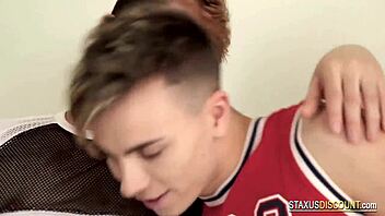 teen twinks explore bareback fun in group setting