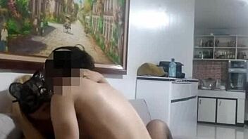 Rough couch sex with blonde Filipina model in cosplay