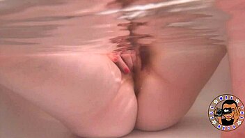 i’m underwater with molly, watching her cum while playing with hairy toes.