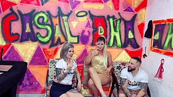 Busty blonde Beatriz Sampaio gets interviewed and has a wild time