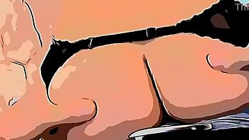 cartoon story of a stranger entering a house, moving panties aside, and surprising a girl without permission.