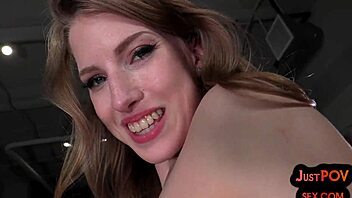 sexy feet bosomy babe gets pov pussy nailed after cocksucking