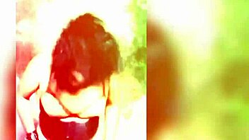 Tranny dances crazily with big ass in lingerie.