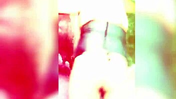 Tranny dances crazily with big ass in lingerie.