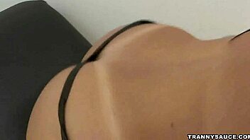 tanned latina tranny babe gets naked and jerks her cock