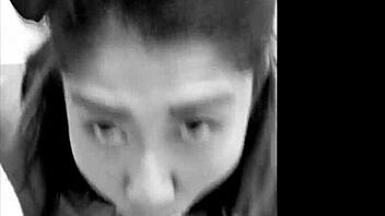 latina bunny receives sensual facial cumshot happily