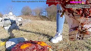 Foot fetish video features girl playing with sweaty Fila sneakers and nylons
