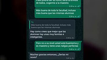 chat de whatsapp con mi maestra se pone caliente por la noche 😏