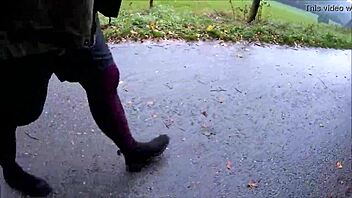 Pantyhose Tease In Outdoor Public Setting