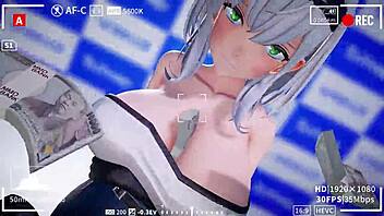 Hololive Houshou Marine And Shirokane Noel In Pink Cat MMD