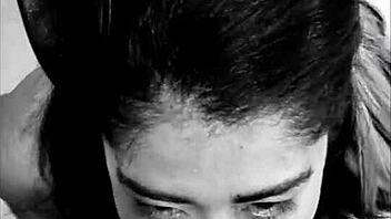 latina bunny receives sensual facial cumshot happily