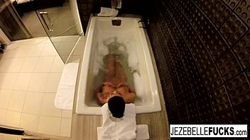sexy jezebelle bond films herself in the bath