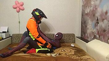 Gay Spiderman Fucks Motocross Rider Raw