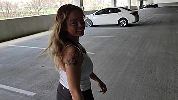 picked up big natural tits girl at gym for monster cock facial