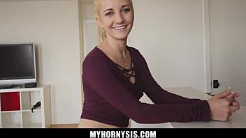 Aroused stepsister pleasures herself on stepbrother's member in POV style