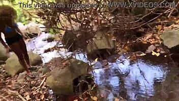 Nina relaxes by the riverside with Don