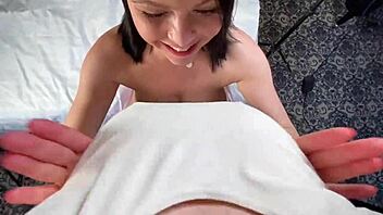 POV video of European woman with natural breasts