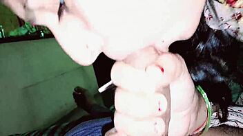 Srishti and Sameer Sagar's sensual lovemaking with handjob and oral pleasure