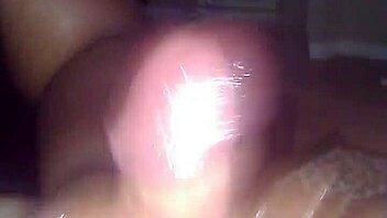 hey, check out this shaved ebony handjob leading to cumshot