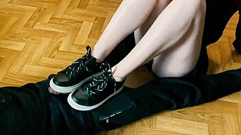 foot fetish from neighbor in sneakers i-i mean