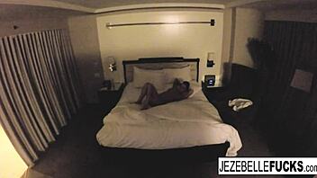 does jezebelle bond masturbate her big tits in the hotel room?