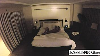 does jezebelle bond masturbate her big tits in the hotel room?