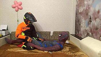 Gay Spiderman Fucks Motocross Rider Raw
