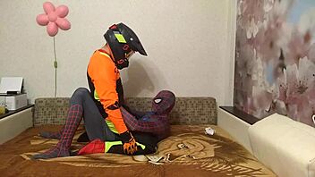 Gay Spiderman Fucks Motocross Rider Raw