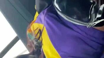 Amateur Latina Jesyfux pleasures herself in a moving car