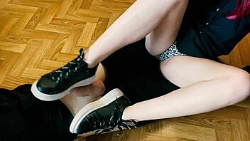 foot fetish from neighbor in sneakers i-i mean