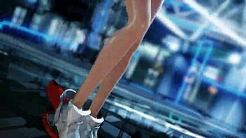 Bismarck from Kancolle cosplayer dances with her ample breasts