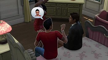 Karen pays debt with big tits and cum in threesome