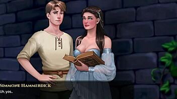 Virgin teen 18+ Simonne reads naughty book sparking wild cartoon fantasies with big tits