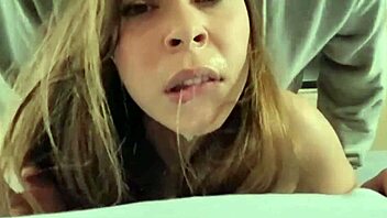 Blonde bends over for neighbor to cover monthly groceries.