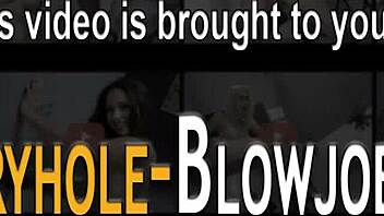 Blonde teen handles huge dick at gloryhole.