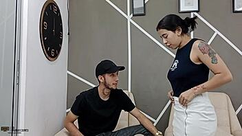 stepsister teases with dance then fucks her stepbrother hard