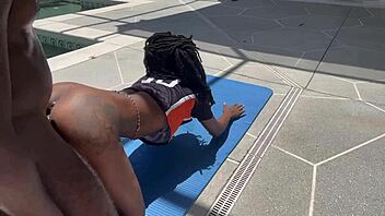 Ebony thot bent over for doggystyle fucking