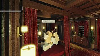 Roblox couple gets intimate in cramped hotel quarters
