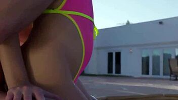 babe craving cock in pool bikini