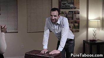 hot blonde roommates say, 'let's fuck the landlord in our wet pussy threesome'