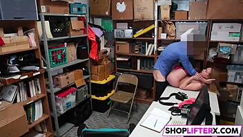 I-I caught sexy Alexy stealing, so I banged her hard in the shop.