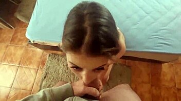 Blonde bends over for neighbor to cover monthly groceries.